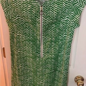 Green and White Chevron Dress